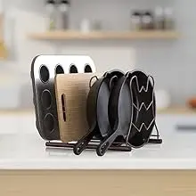 DecoBros Kitchen Counter and Cabinet Pan Organizer Shelf Rack