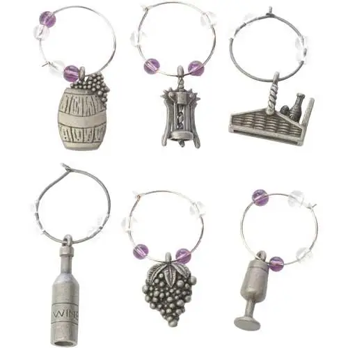 True-Fabrications-Acrylic-Wine-Charms,-Set-of-6