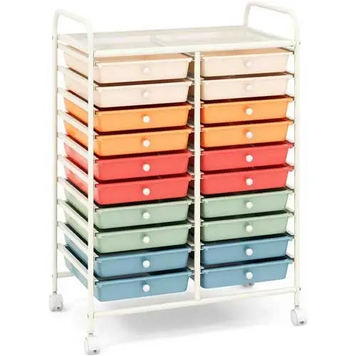 Rolling-Craft-Storage-Cart-with-Drawers