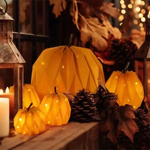 Sunlit-Paper-Pumpkin-Decorations