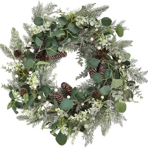 Artificial-Winter-Wreath-with-White-Berries-and-Pinecones