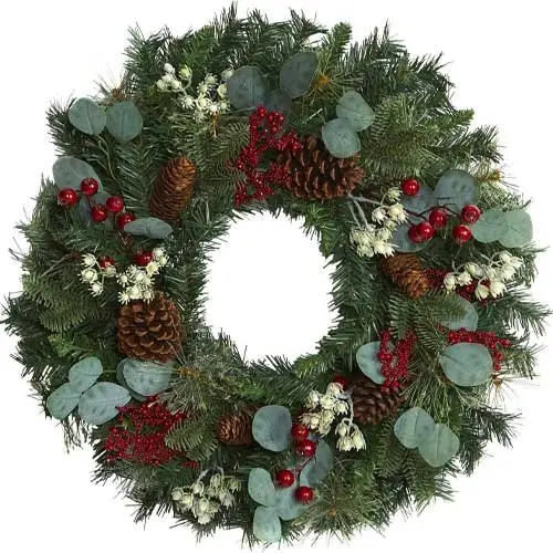 Nearly-Natural-24-Inch-Frosted-Eucalyptus-and-Pine-Wreath