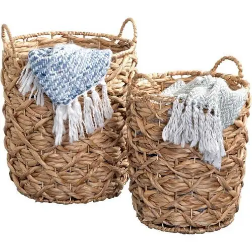 Round-Decorative-Wicker-Storage-Baskets-(Set-of-2)
