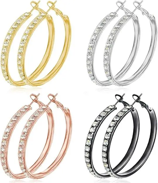 Cocadant 3-Pairs Big Hoop Earrings
