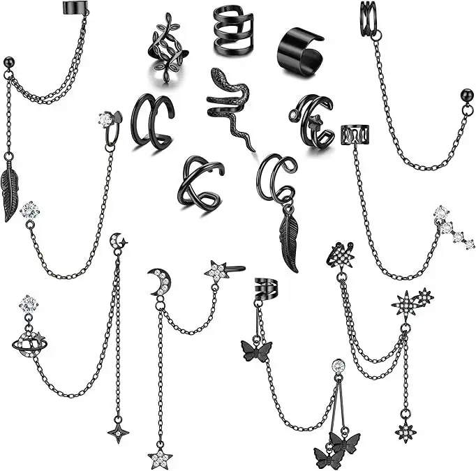 Jstyle Minimalist Ear Cuff Set