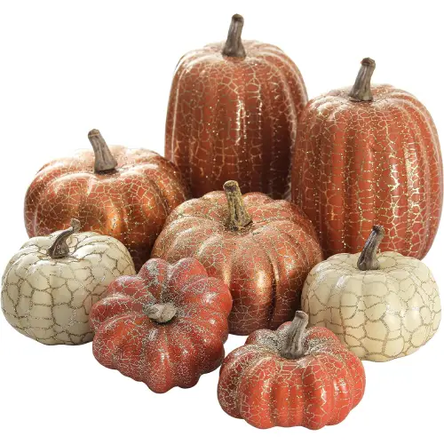 8-PCS-Halloween-Pumpkin,-Metal-Cracked-Foam-Pumpkins