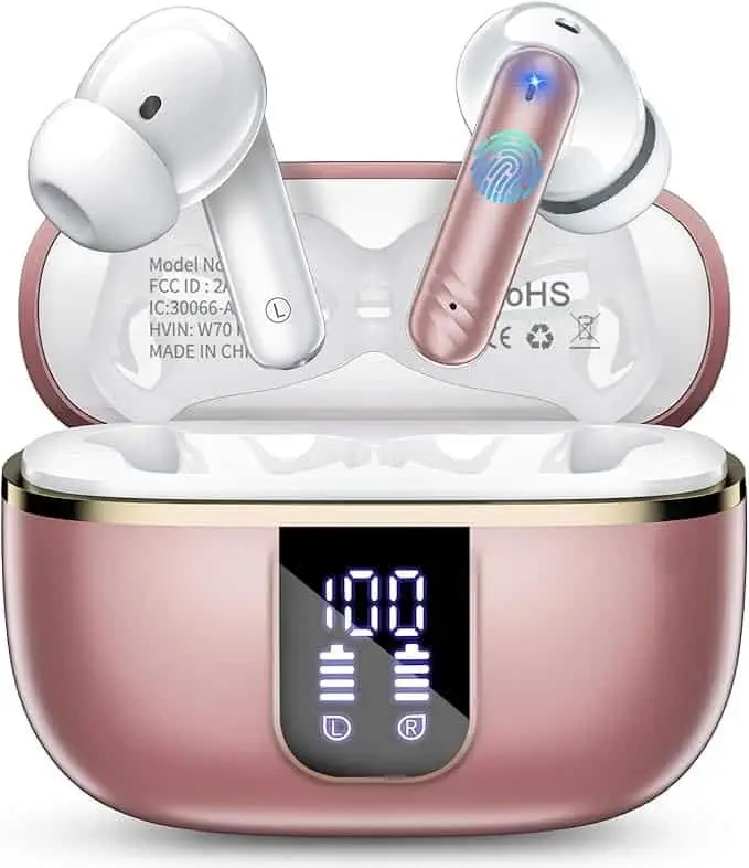 Lightweight Wireless Earbuds in Rose Gold