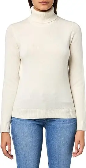 Theory Cashmere Turtleneck in Soft Ivory