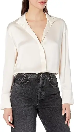 Vince Silk Blouse in Cloud Dancer