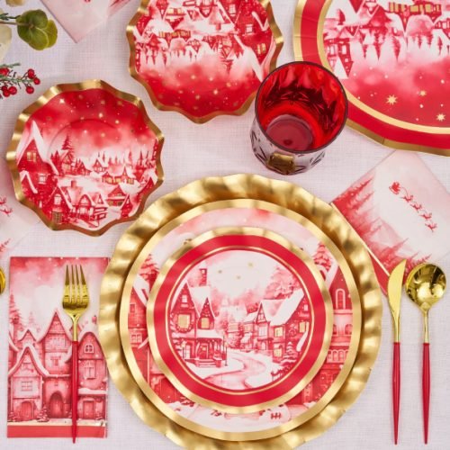 Christmas-Village-Table-Setting