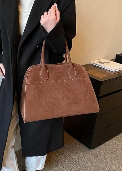 Covelin Women's Retro Suede Tote Bag